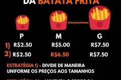 Estratégia de venda da batata frita.