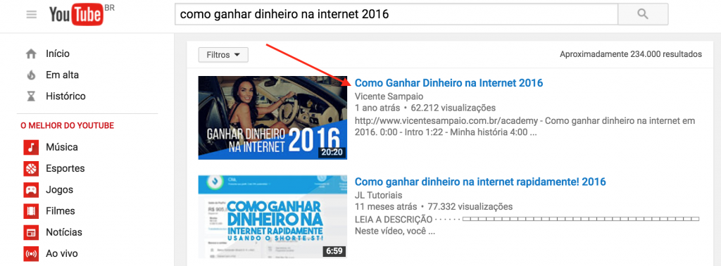 Curso de SEO Online no youtube 2